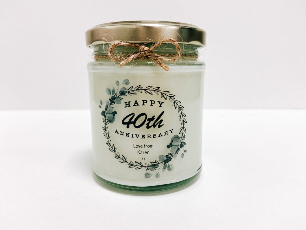 Happy 40th Anniversary Candle