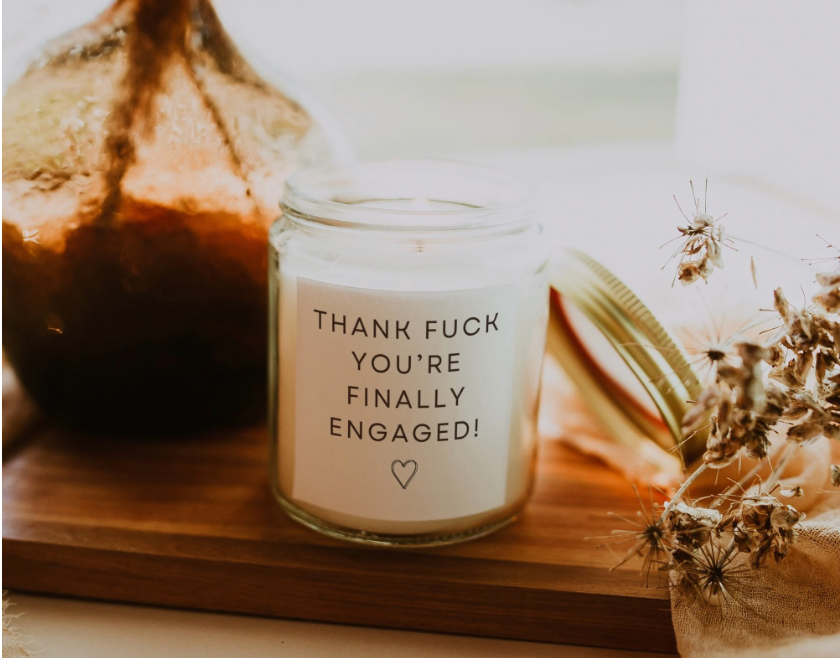 Funny Engaged Candle