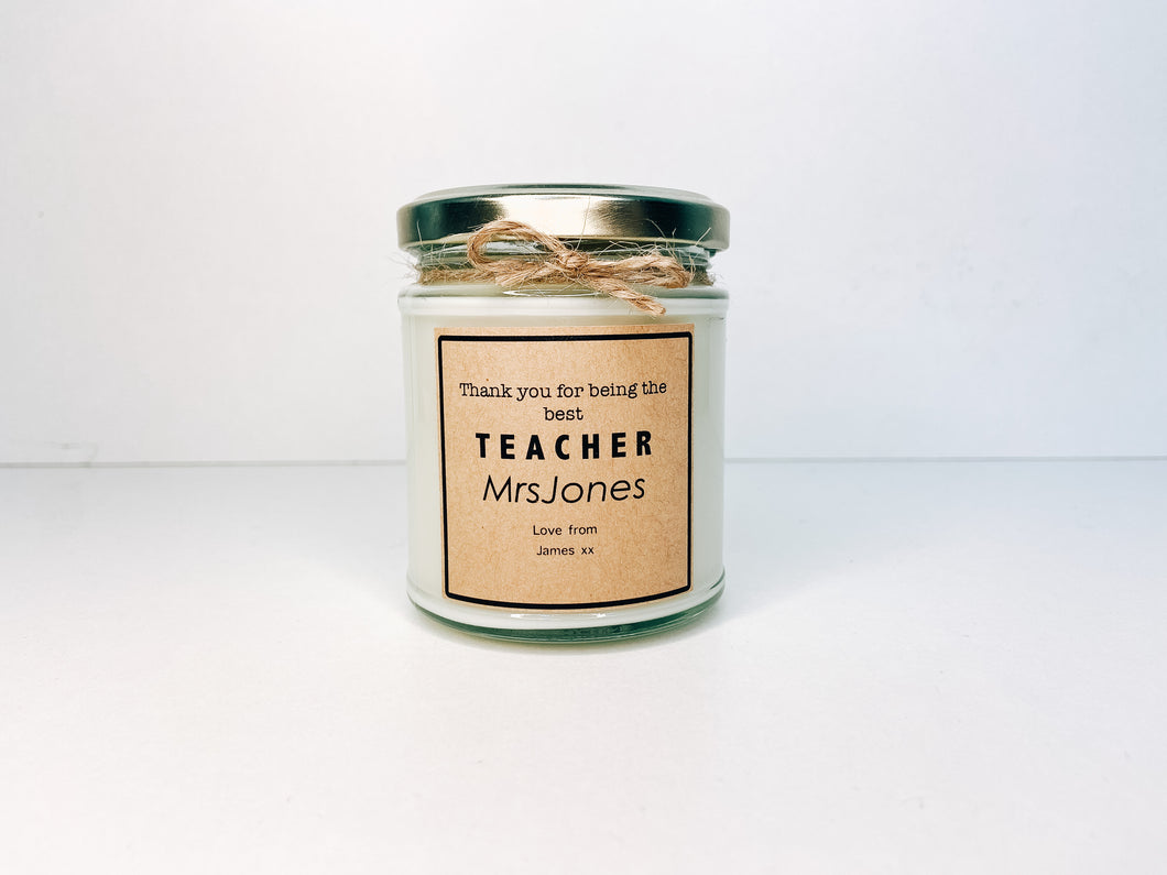 Thank You Best Teacher Candle